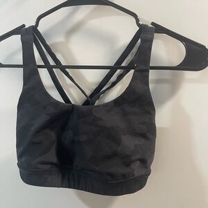 Lululemon Energy Sports Bra Women's Black Camouflage Sports Bra Size 4